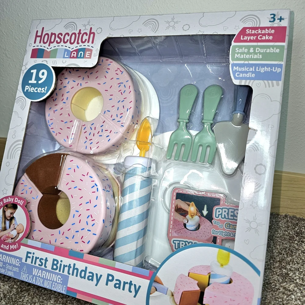 First Birthday Cake Topper Set - Pink and White